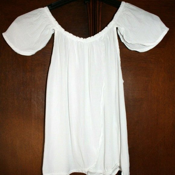 Italian Summer Blouse Overlap Back Flutter Sleeve - Picture 2 of 6